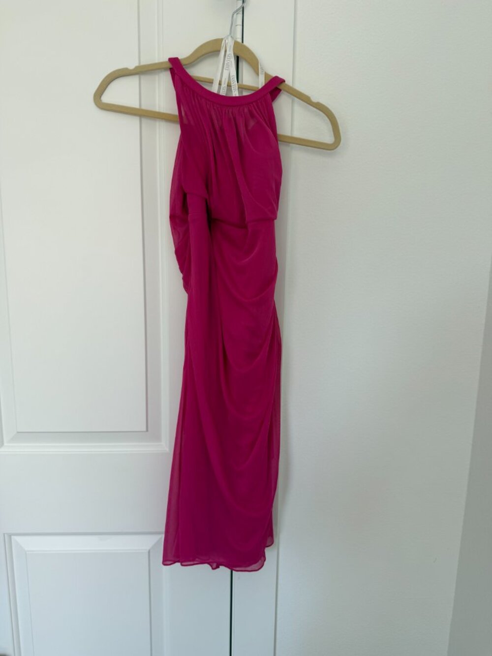DaVinci F15612 Begonia Pink Ruched Mesh Cocktail Bridesmaid Dress 12